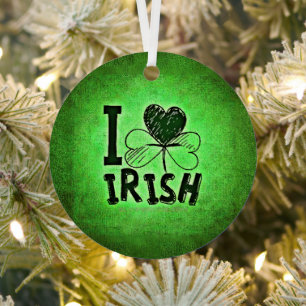 SlipperyJoe's Saint Patrick's Day holiday Irish pr Metal Tree Decoration