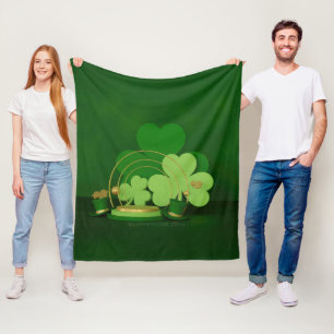 SlipperyJoe's Saint Patrick's Day theme leprechaun Fleece Blanket