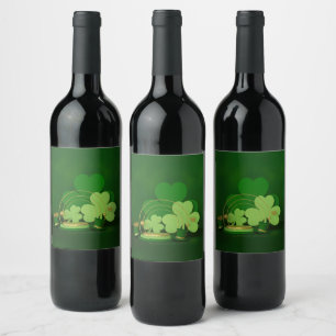 SlipperyJoe's Saint Patrick's Day theme leprechaun Wine Label