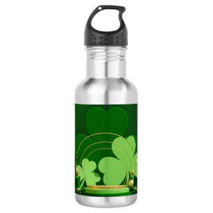 SlipperyJoe's Saint Patrick's Day three-leaf clove 532 Ml Water Bottle