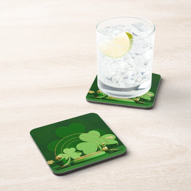 SlipperyJoe's Saint Patrick's Day three-leaf clove Coaster (Right Side)