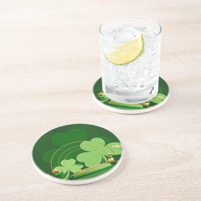 SlipperyJoe's Saint Patrick's Day three-leaf clove Coaster (Side)