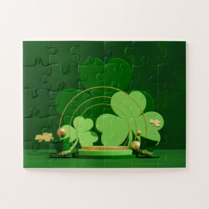 SlipperyJoe's Saint Patrick's Day three-leaf clove Jigsaw Puzzle