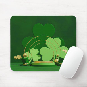 SlipperyJoe's Saint Patrick's Day three-leaf clove Mouse Pad