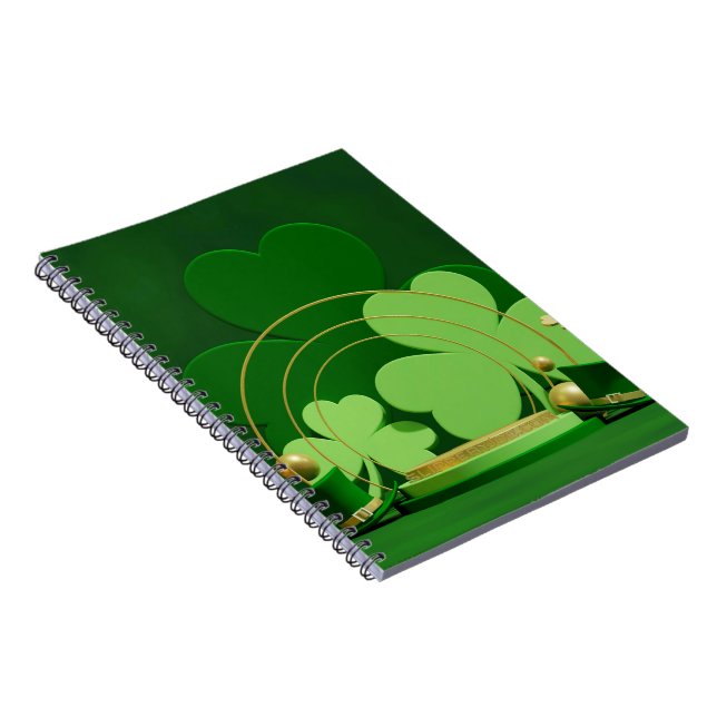 SlipperyJoe's Saint Patrick's Day three-leaf clove Notebook (Right Side)