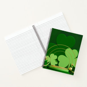 SlipperyJoe's Saint Patrick's Day three-leaf clove Notebook