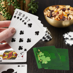 SlipperyJoe's Saint Patrick's Day three-leaf clove Playing Cards