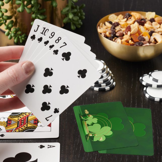 SlipperyJoe's Saint Patrick's Day three-leaf clove Playing Cards (In Situ)