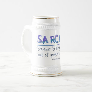 SlipperyJoe's Sarcasm beating illegal funny slogan Beer Stein