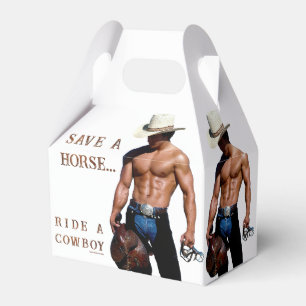 SlipperyJoe's Save a horse Ride A Cowboy hat muscu Favour Box