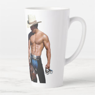 SlipperyJoe's Save a horse Ride A Cowboy hat muscu Latte Mug