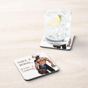 SlipperyJoe's save horse ride straw cowboy hat mus Coaster