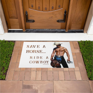 SlipperyJoe's save horse ride straw cowboy hat mus Doormat