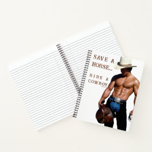 SlipperyJoe's save horse ride straw cowboy hat mus Notebook