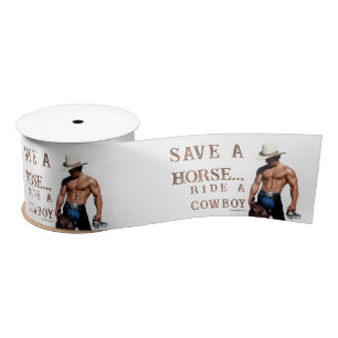SlipperyJoe's save horse ride straw cowboy hat mus Satin Ribbon