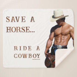 SlipperyJoe's save horse ride straw cowboy hat mus Sherpa Blanket