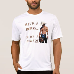 SlipperyJoe's save horse ride straw cowboy hat mus T-Shirt