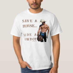 SlipperyJoe's save horse ride straw cowboy hat mus T-Shirt