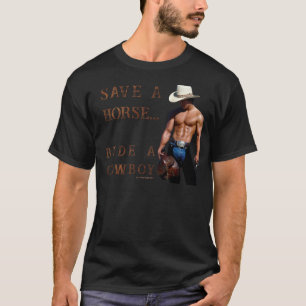 SlipperyJoe's save horse ride straw cowboy hat mus T-Shirt