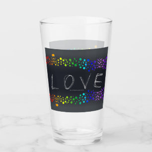 SlipperyJoe's scribbled love word rainbow gradient Glass