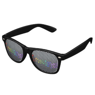 SlipperyJoe's scribbled love word rainbow gradient Retro Sunglasses