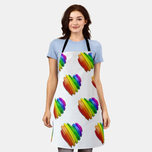 SlipperyJoe's sculptural three‑dimensional heart b Apron (Worn)