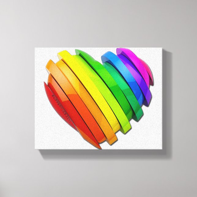 SlipperyJoe's sculptural three‑dimensional heart b Canvas Print (Front)