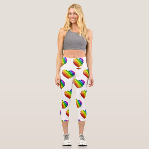 SlipperyJoe's sculptural three‑dimensional heart b Capri Leggings