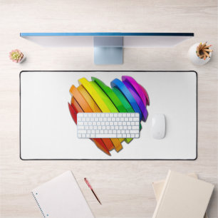 SlipperyJoe's sculptural three‑dimensional heart b Desk Mat