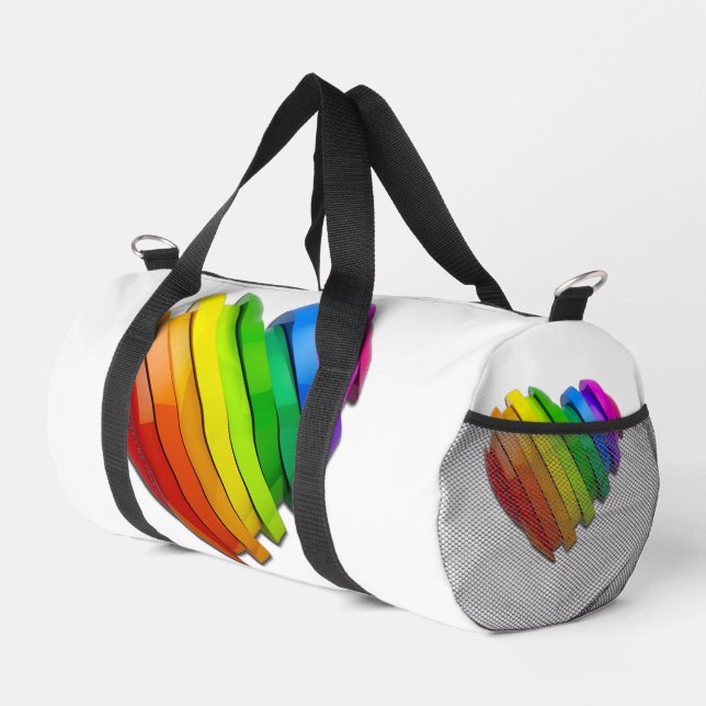 SlipperyJoe's sculptural three‑dimensional heart b Duffle Bag (Right Corner)