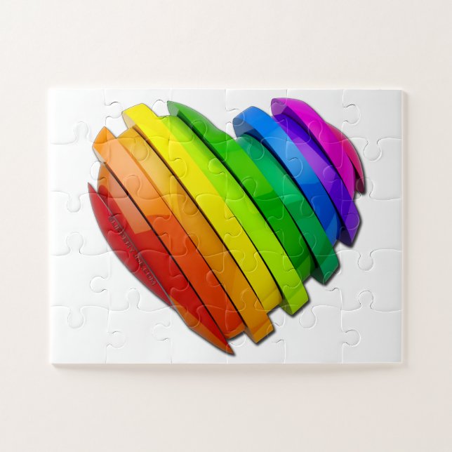 SlipperyJoe's sculptural three‑dimensional heart b Jigsaw Puzzle (Horizontal)