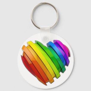 SlipperyJoe's sculptural three‑dimensional heart b Key Ring