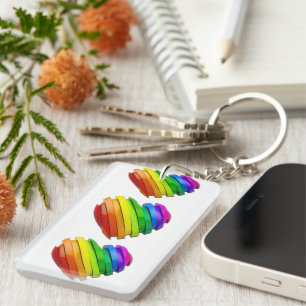 SlipperyJoe's sculptural three‑dimensional heart b Key Ring