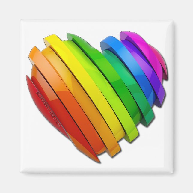 SlipperyJoe's sculptural three‑dimensional heart b Magnet (Front)
