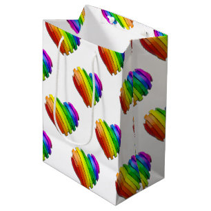 SlipperyJoe's sculptural three‑dimensional heart b Medium Gift Bag