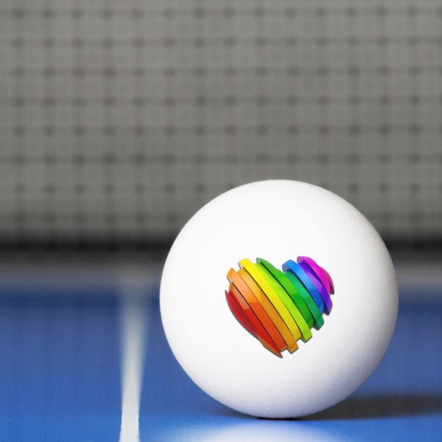 SlipperyJoe's sculptural three‑dimensional heart b Ping Pong Ball (Net)
