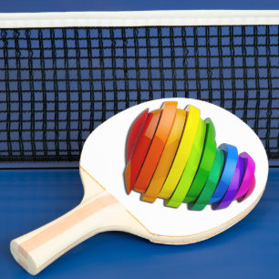 SlipperyJoe's sculptural three‑dimensional heart b Ping Pong Paddle