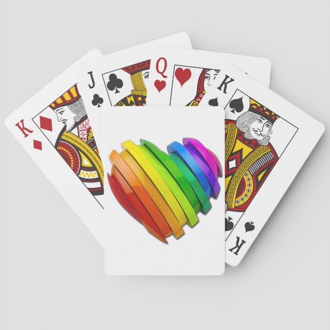 SlipperyJoe's sculptural three‑dimensional heart b Playing Cards (Back)
