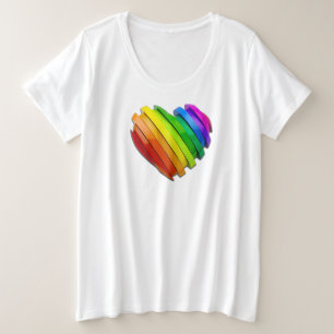 SlipperyJoe's sculptural three‑dimensional heart b Plus Size T-Shirt