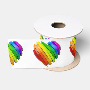 SlipperyJoe's sculptural three‑dimensional heart b Satin Ribbon