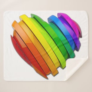SlipperyJoe's sculptural three‑dimensional heart b Sherpa Blanket