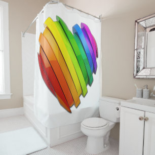 SlipperyJoe's sculptural three‑dimensional heart b Shower Curtain