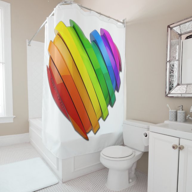 SlipperyJoe's sculptural three‑dimensional heart b Shower Curtain (In Situ)