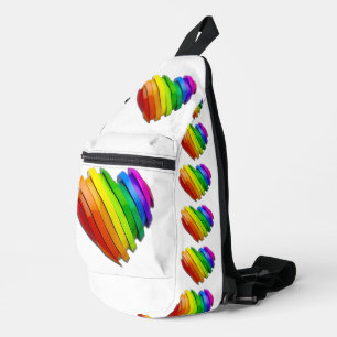 SlipperyJoe's sculptural three‑dimensional heart b Sling Bag