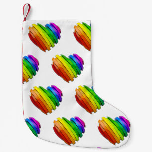 SlipperyJoe's sculptural three‑dimensional heart b Small Christmas Stocking