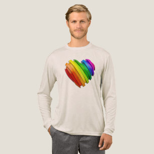 SlipperyJoe's sculptural three‑dimensional heart b Tri-Blend Shirt