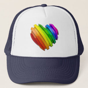 SlipperyJoe's sculptural three‑dimensional heart b Trucker Hat
