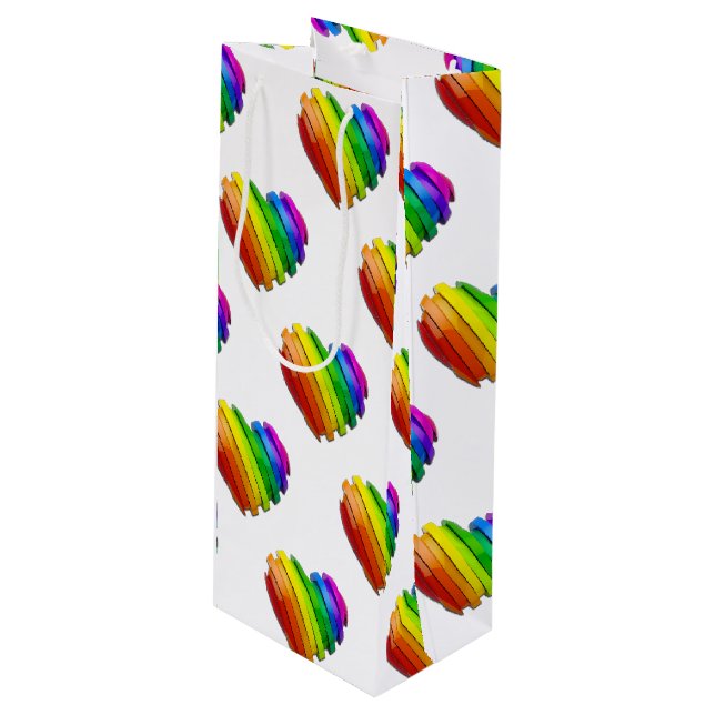 SlipperyJoe's sculptural three‑dimensional heart b Wine Gift Bag (Front Angled)