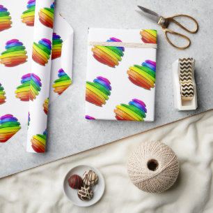 SlipperyJoe's sculptural three‑dimensional heart b Wrapping Paper
