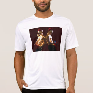 SlipperyJoe's shirtless men back-to-back Christmas T-Shirt